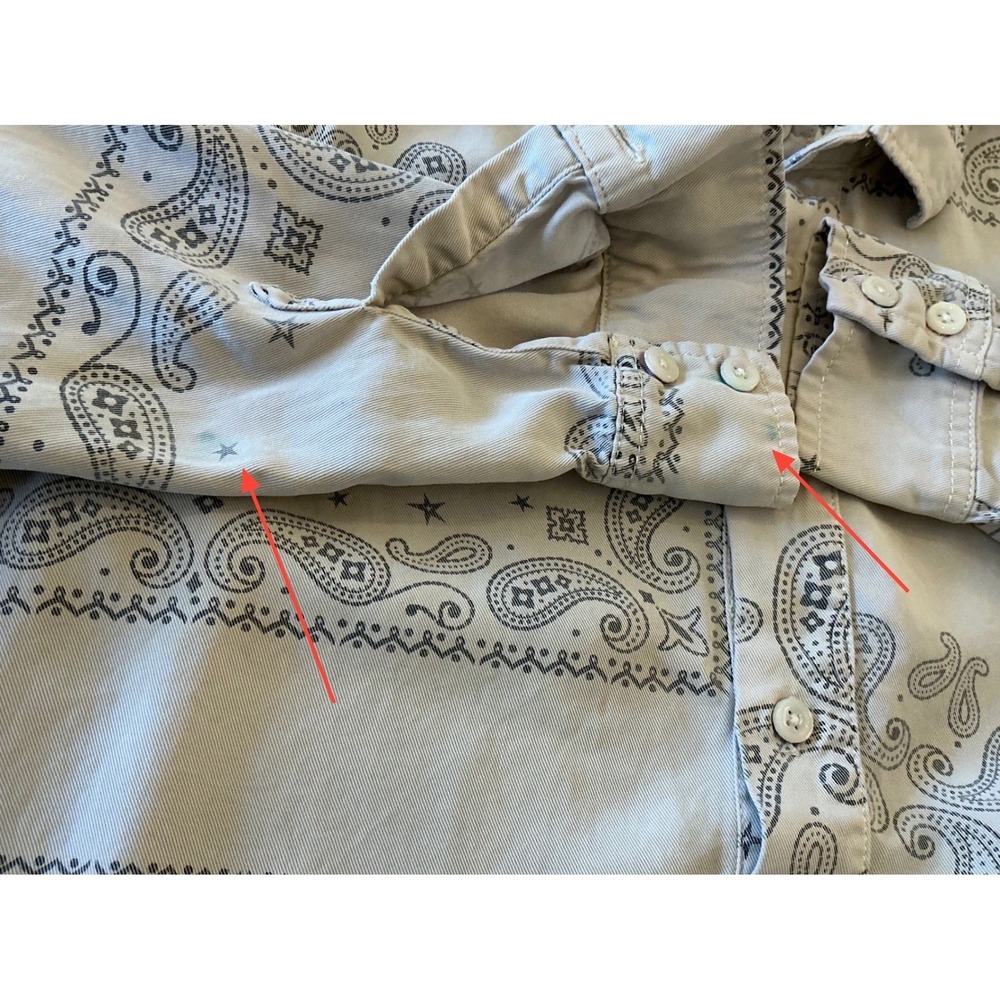 Pam & Gela Paisley Bandana Print Romper Small RHOBH Teddi Mellencamp Ivory Gray - Picture 7 of 16